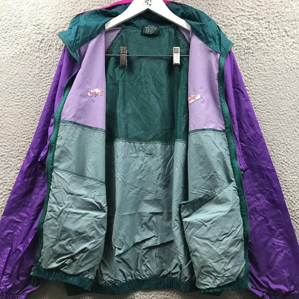 Purple and green on sale windbreaker