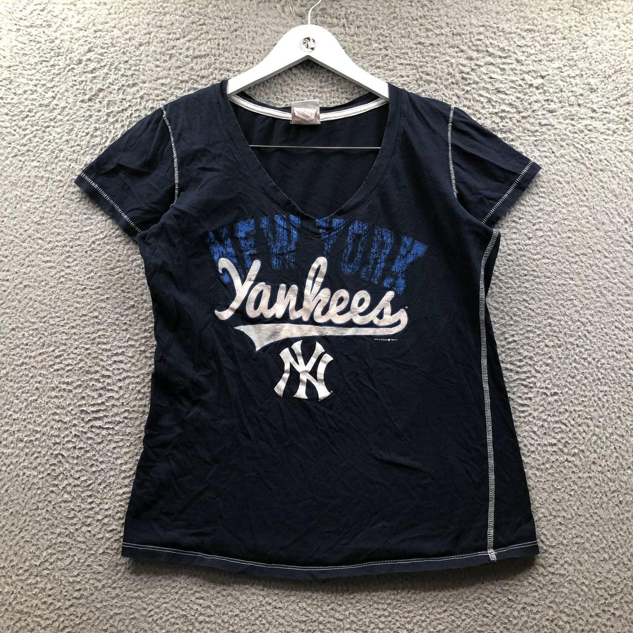 New York Yankees Triple Scoop Tee Shirt Women's Medium / Navy Blue