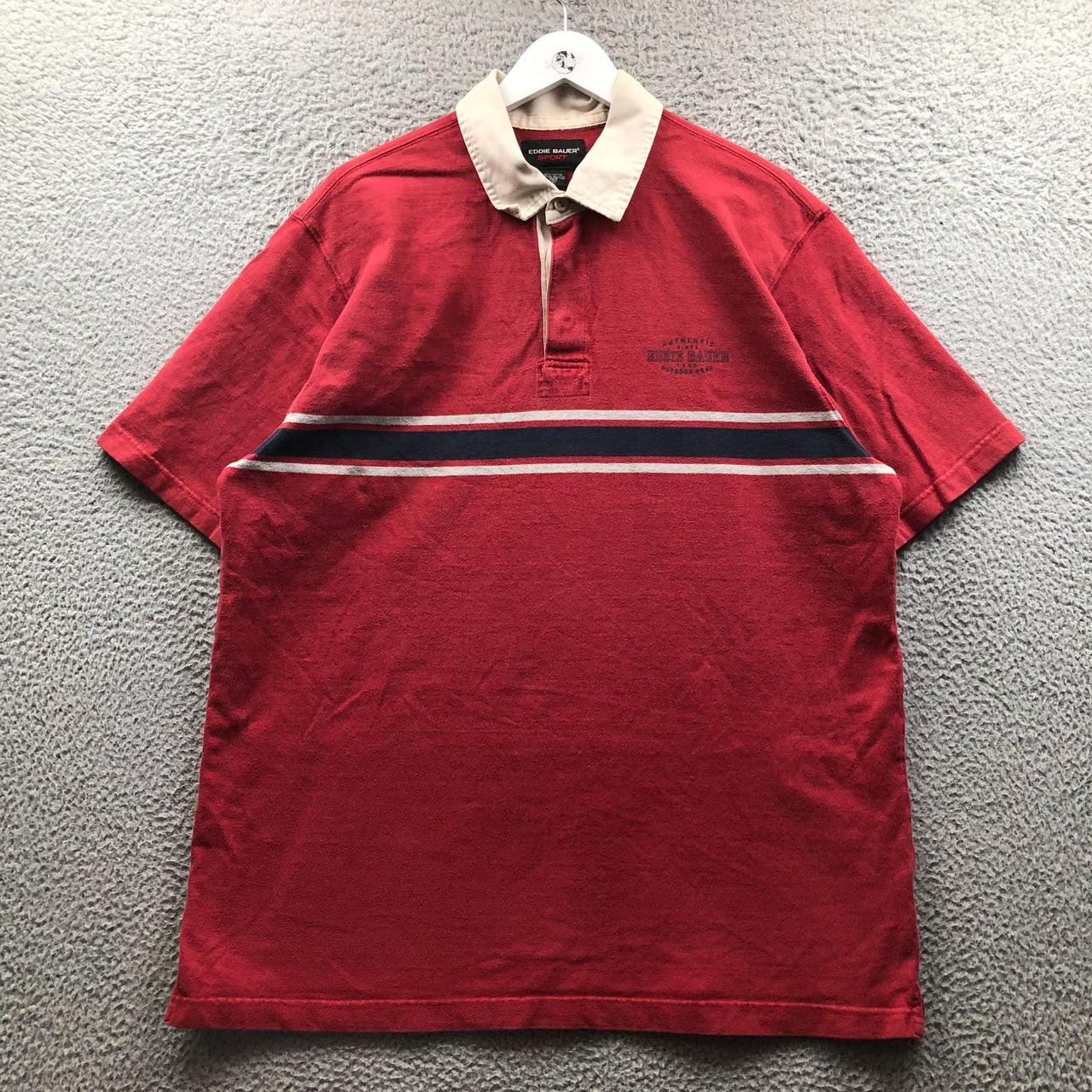 Vintage Eddie Bauer Sport Rugby Polo Shirt Men's... Depop