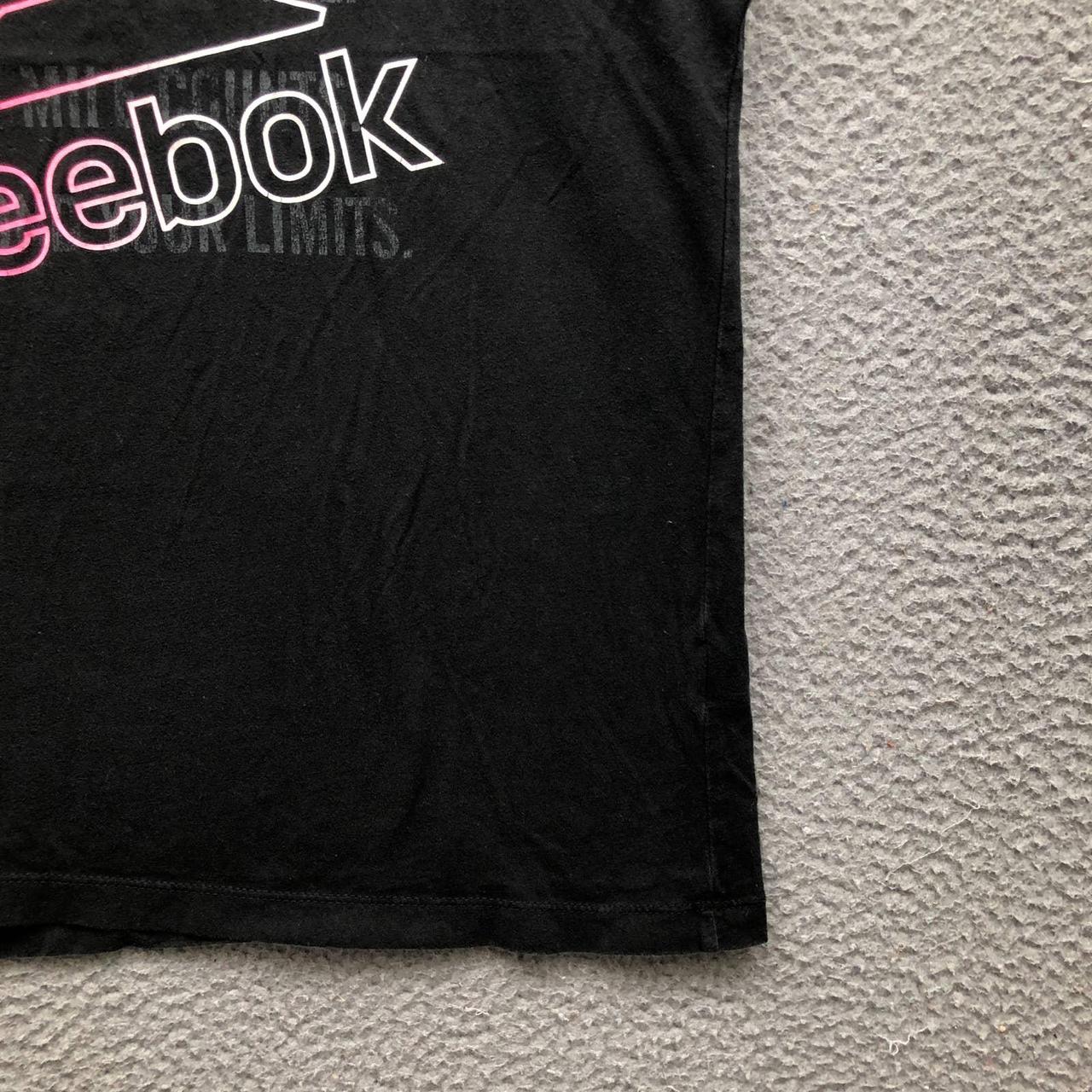 Vintage Reebok Women's Logo Black Bodysuit Size XL. - Depop