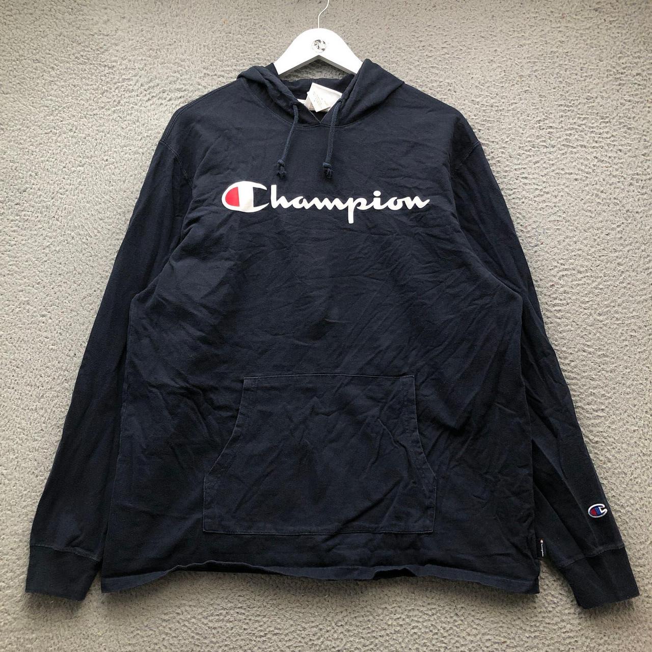 Champion script long sale sleeve mens hoodie