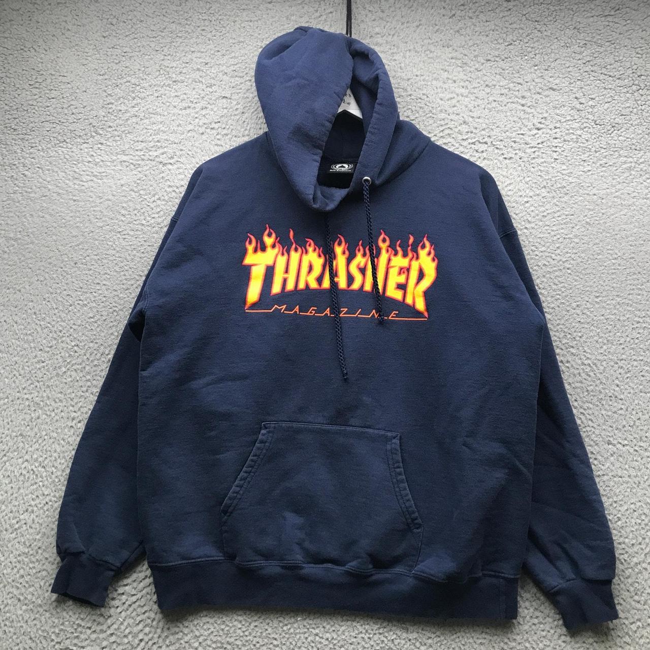 Blue flame orders thrasher hoodie