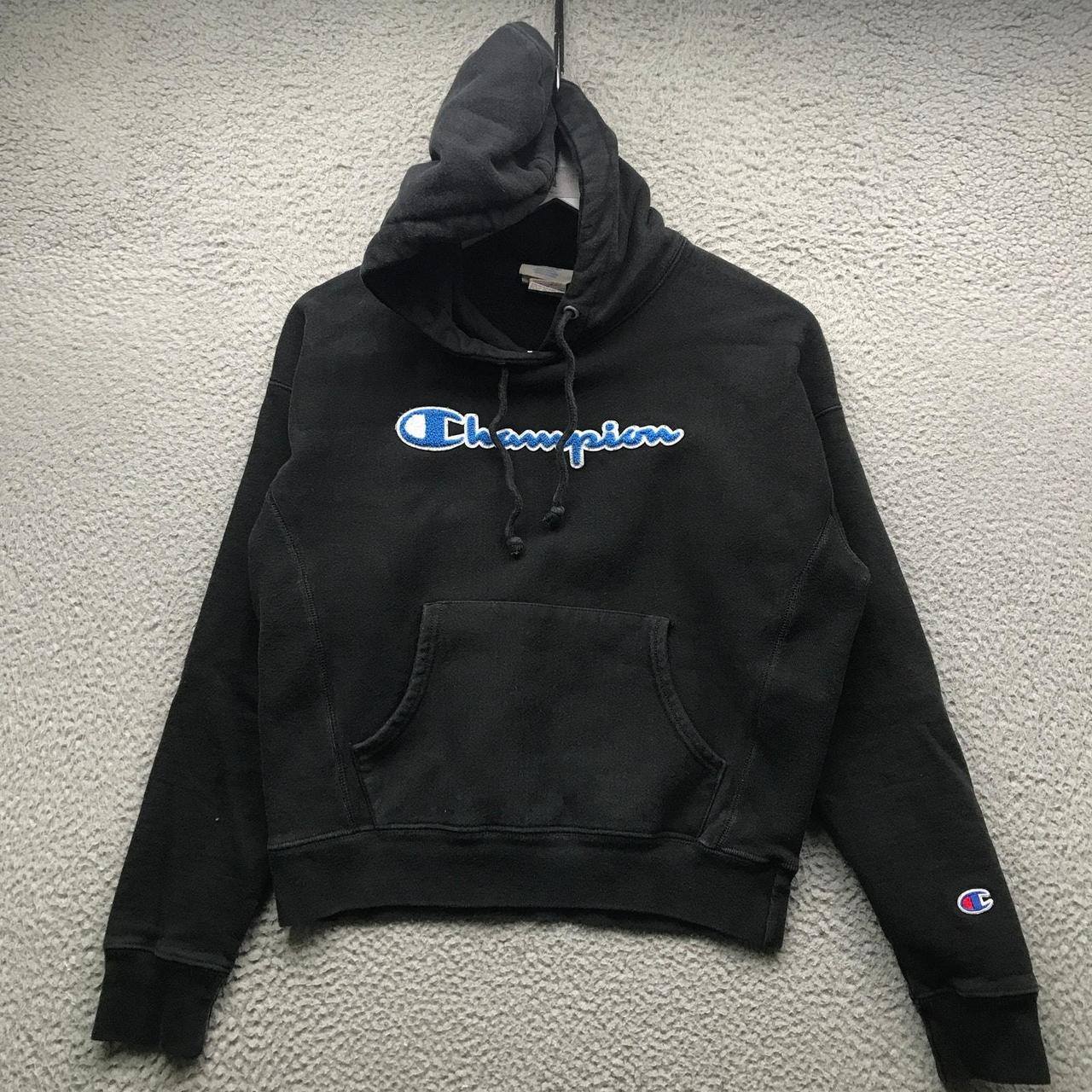 Black and blue champion hoodie hotsell