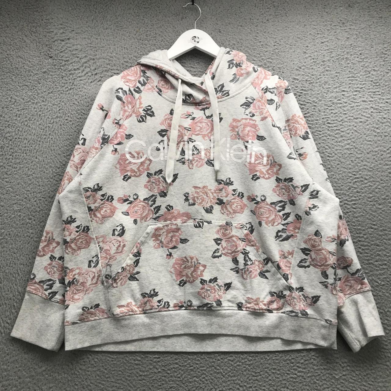 Calvin Klein Flower Floral Sweatshirt Hoodie Womens. Depop