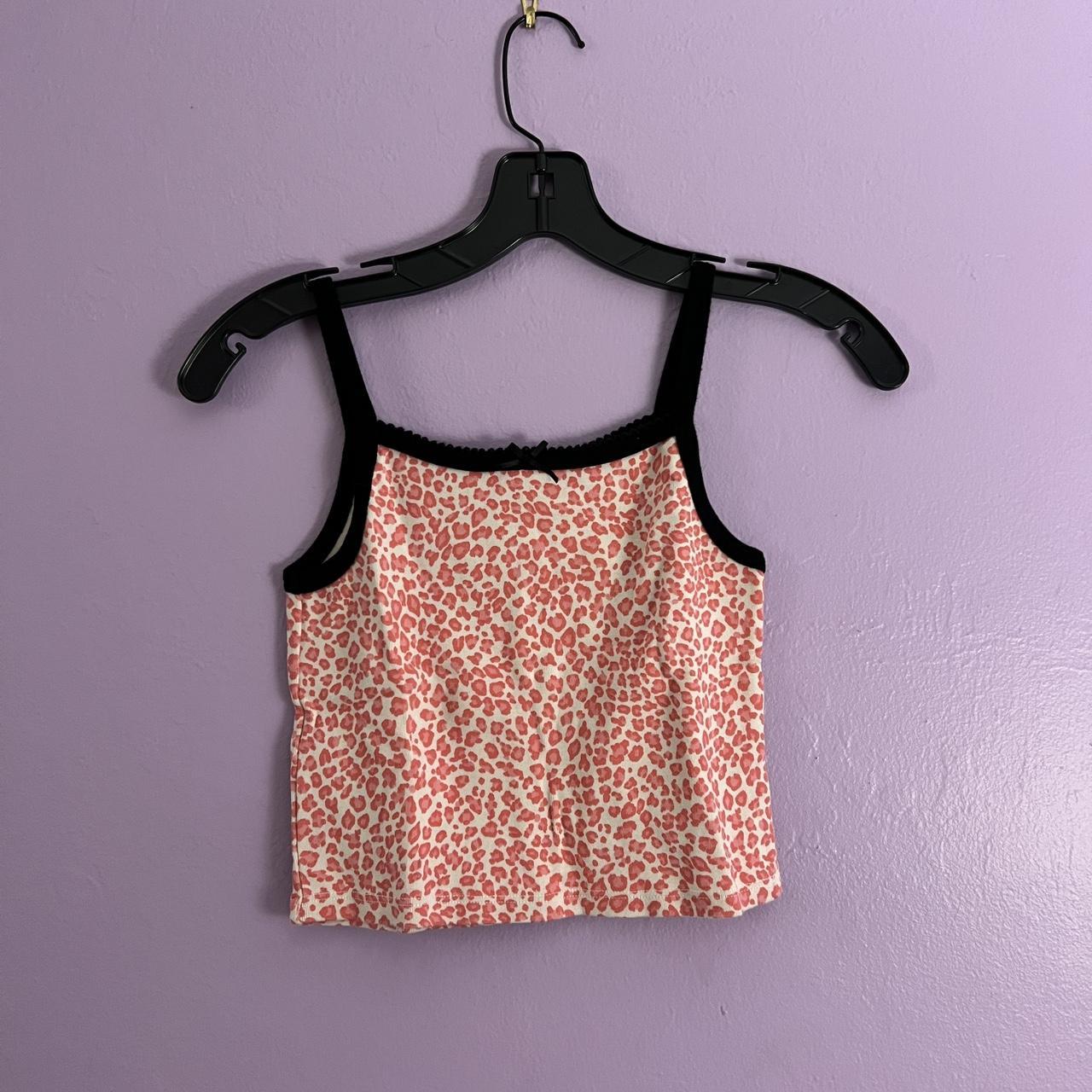 Brandy Melville Women's Black and Pink Crop-top | Depop