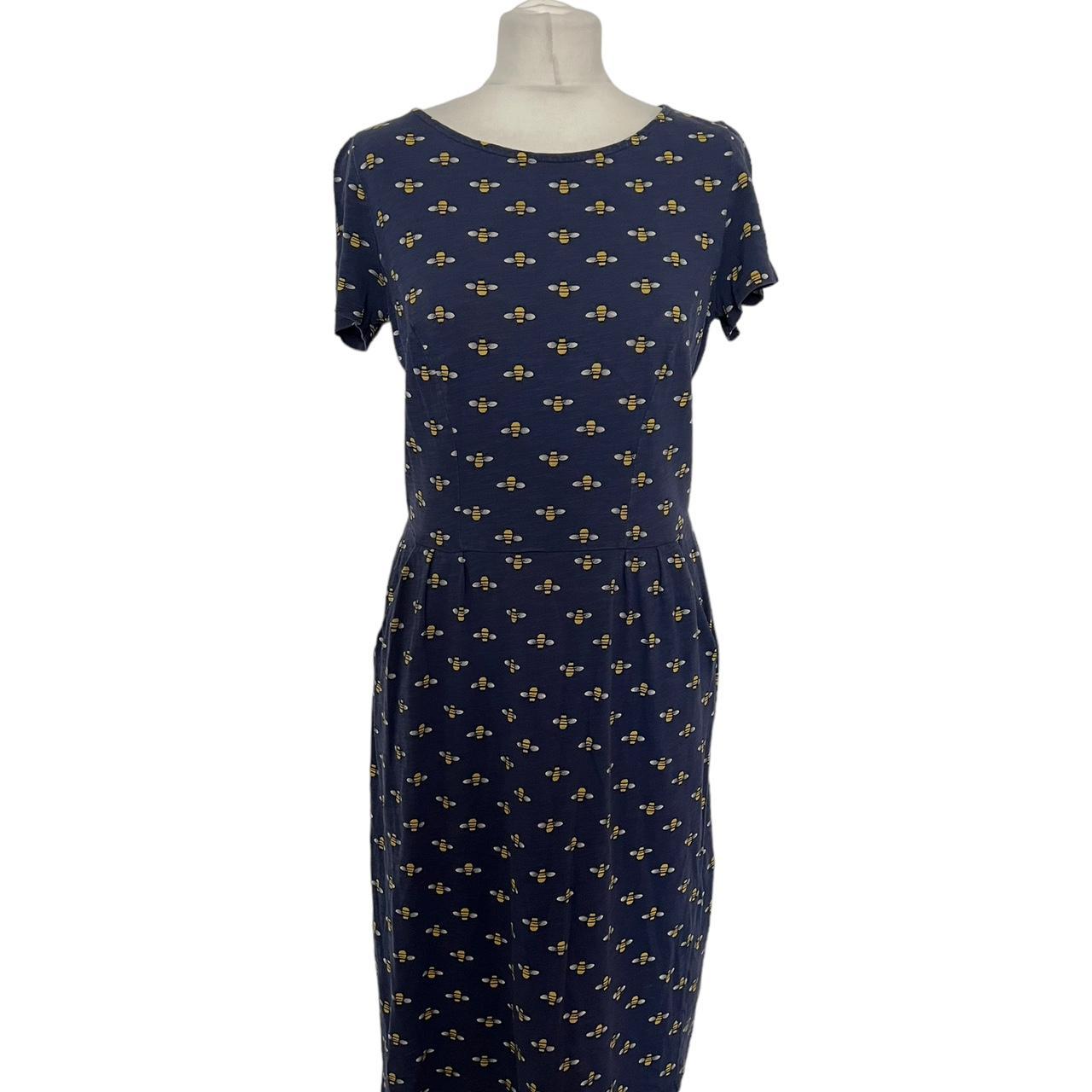 Boden Phoebe Bee Print Dress Blue Size 12 Very