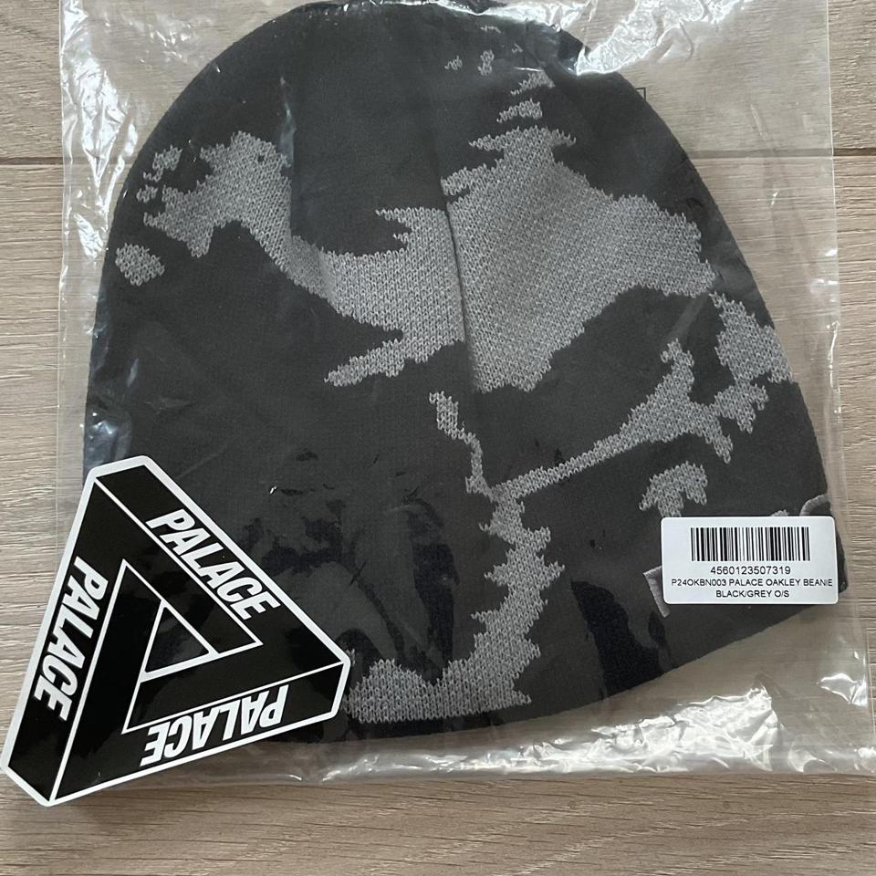 Palace x Oakley beanie in black and grey. Brand new,... - Depop