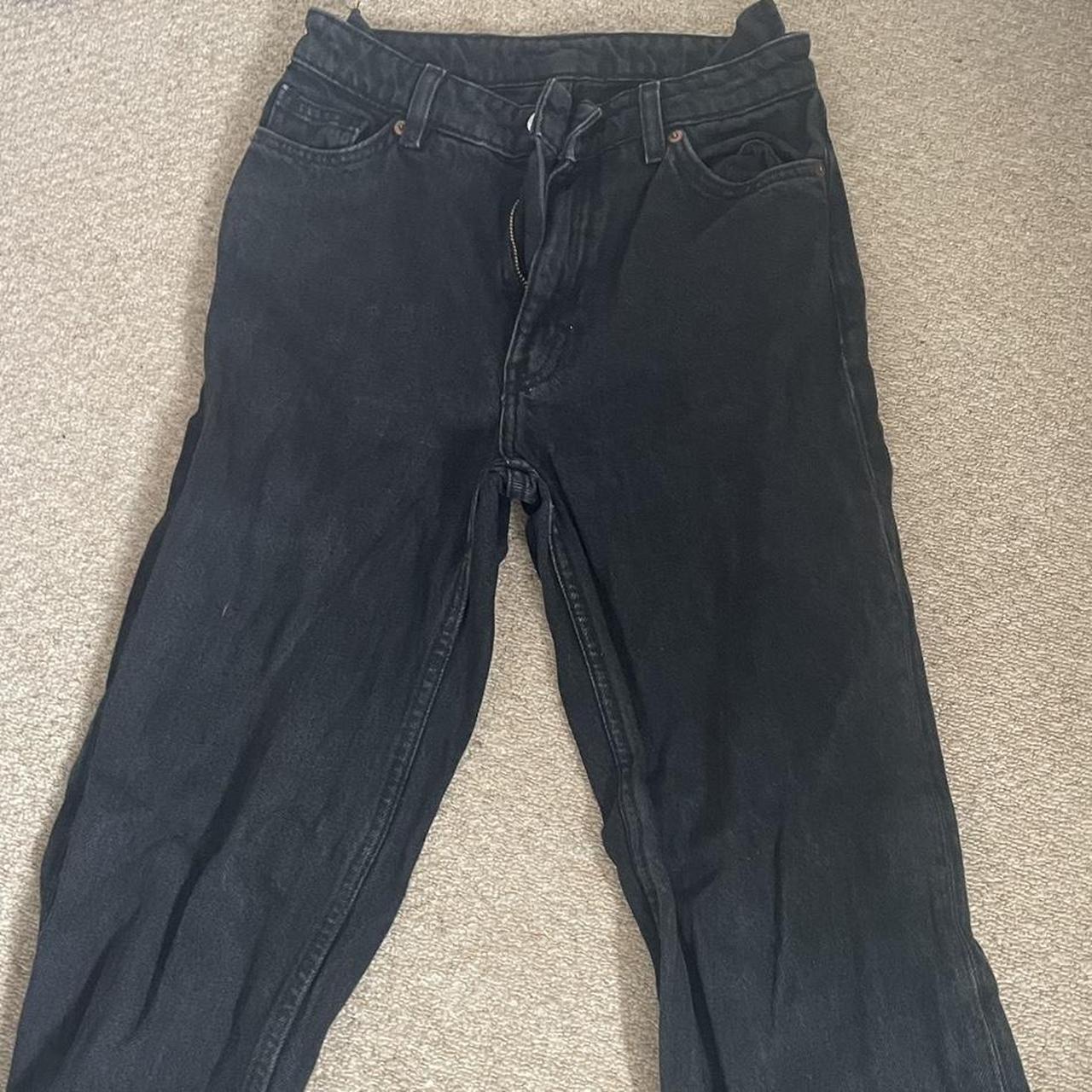 black straight leg monki jeans perfect condition... - Depop