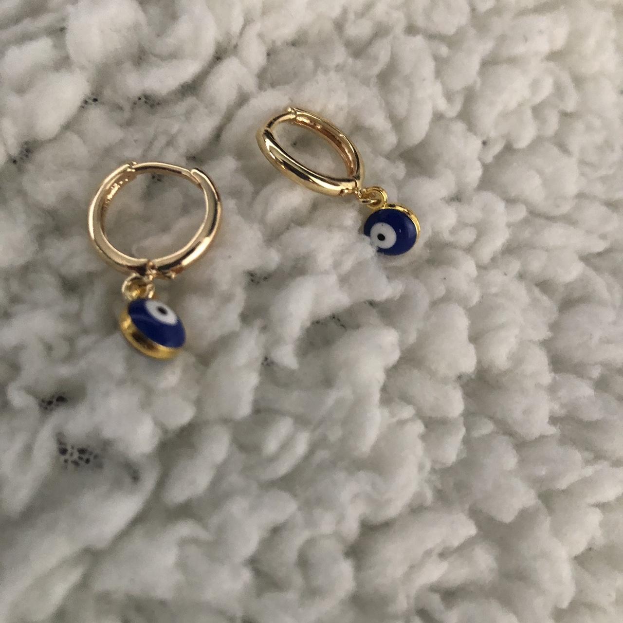 Evil Eye Earrings In 24K Gold Plated Depop   P0 