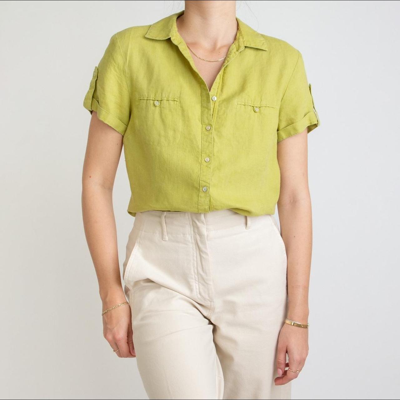 John Lewis Women's Green Blouse Depop