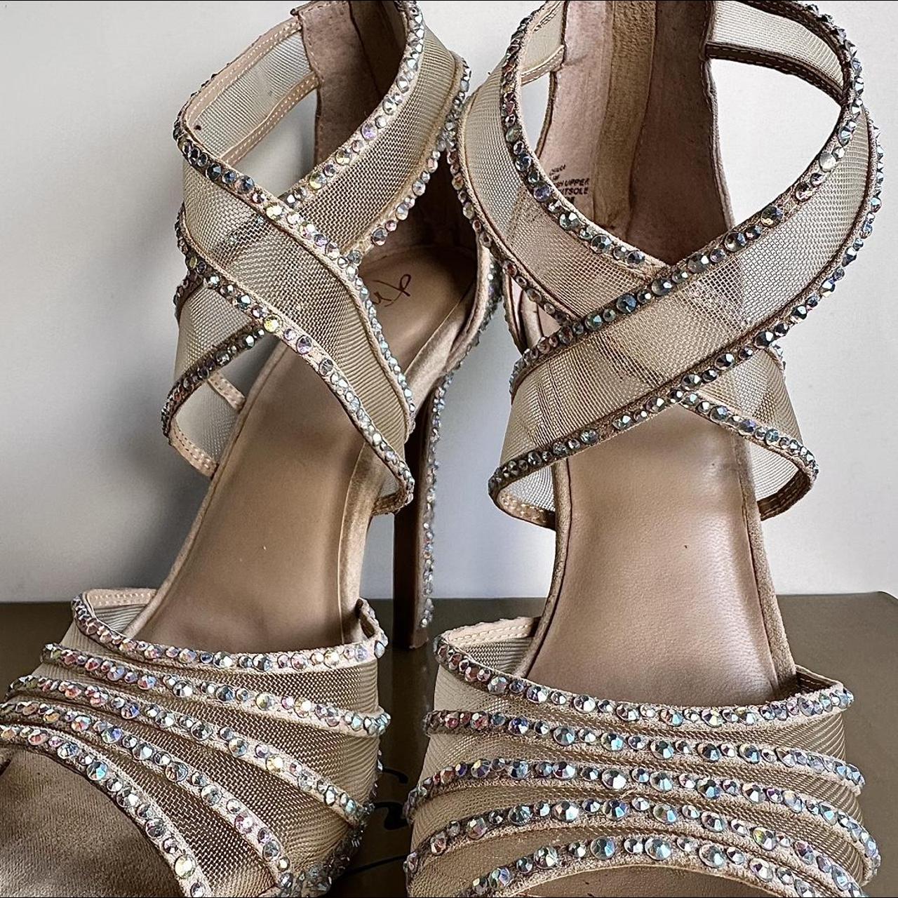 thalia sodi nude refracted jewel-studded heels ✧ OG... - Depop