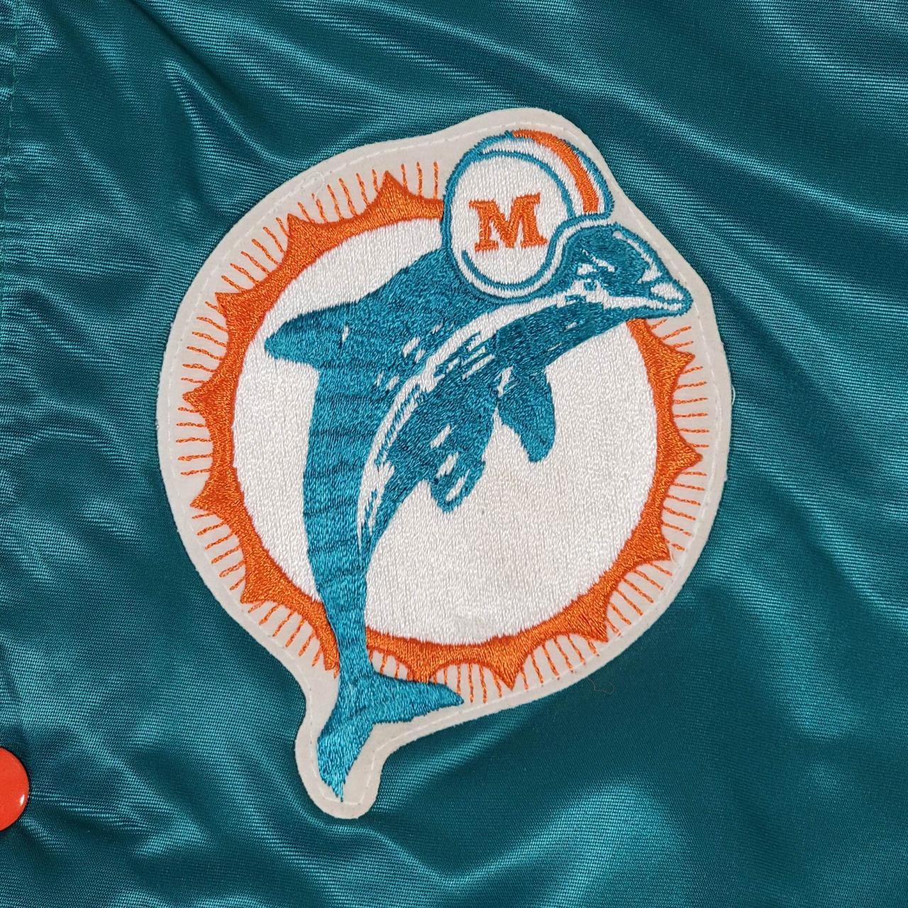 Vtg NFL Chalk Line Jacket Miami Dolphins turquoise - Depop