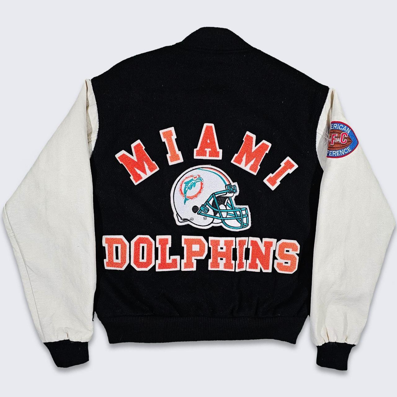 vintage chalk line miami dolphins varsity jacket. - Depop