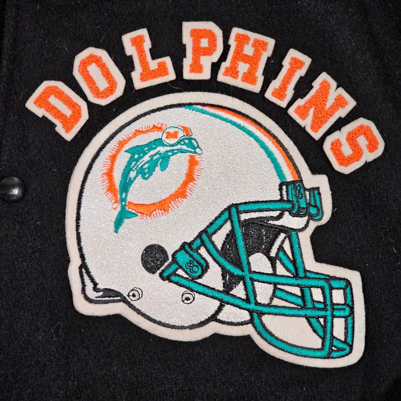 Vintage Chalkline Miami Dolphins Satin 1980s Jacket - Depop