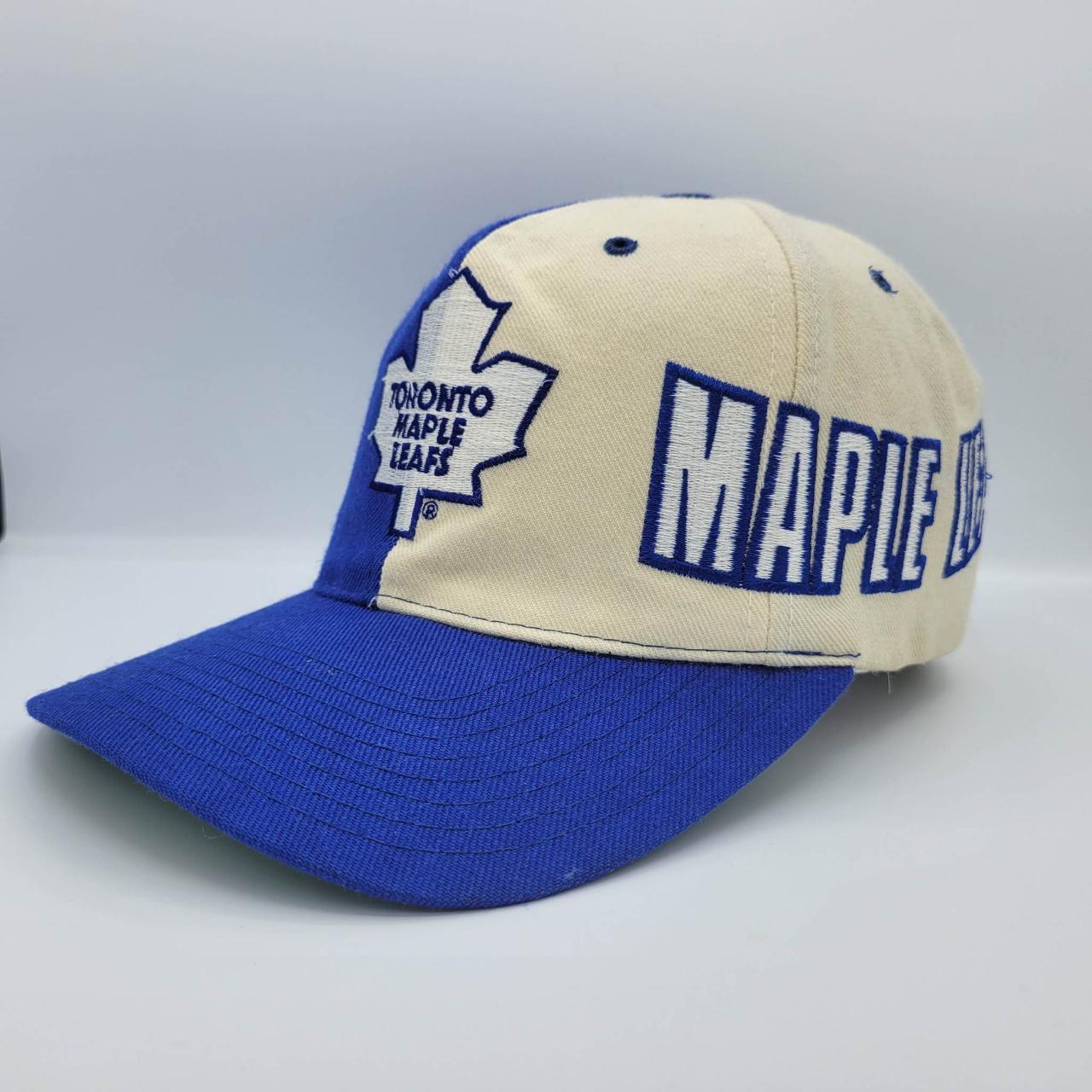 Vintage NIKE Toronto Maple Leafs Blue With Beige Leather 