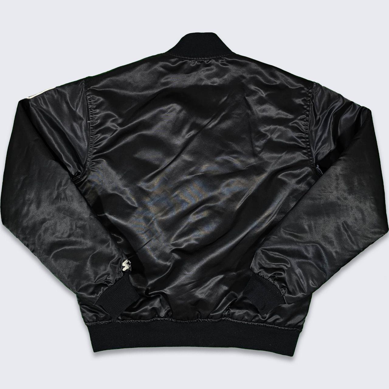 Raiders Classic Black Satin Bomber Jacket