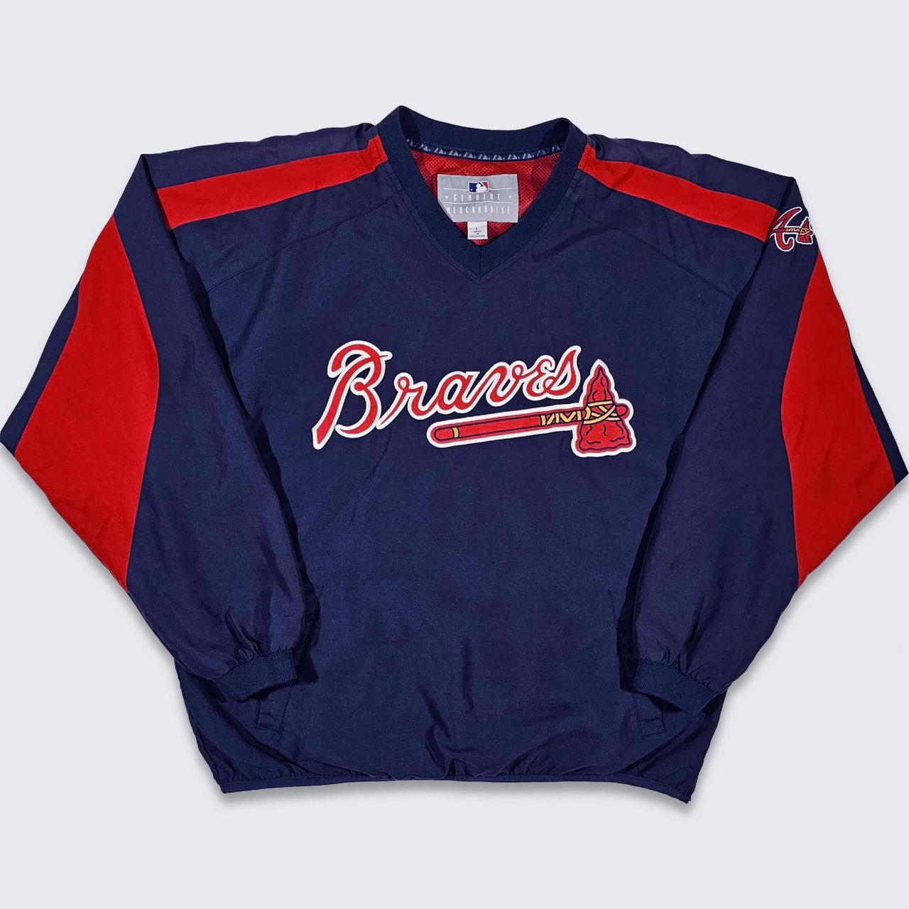 Vintage Atlanta Braves Pullover Jersey MLB Baseball - Depop