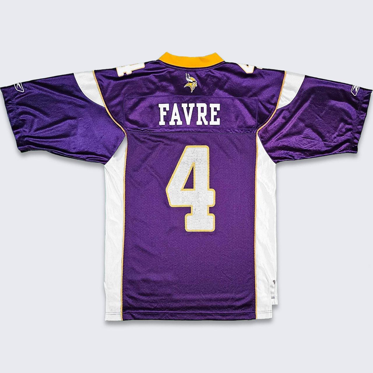 Reebok Brett Favre Minnesota Vikings Jersey T Shirt NFL Football Purple  Size M