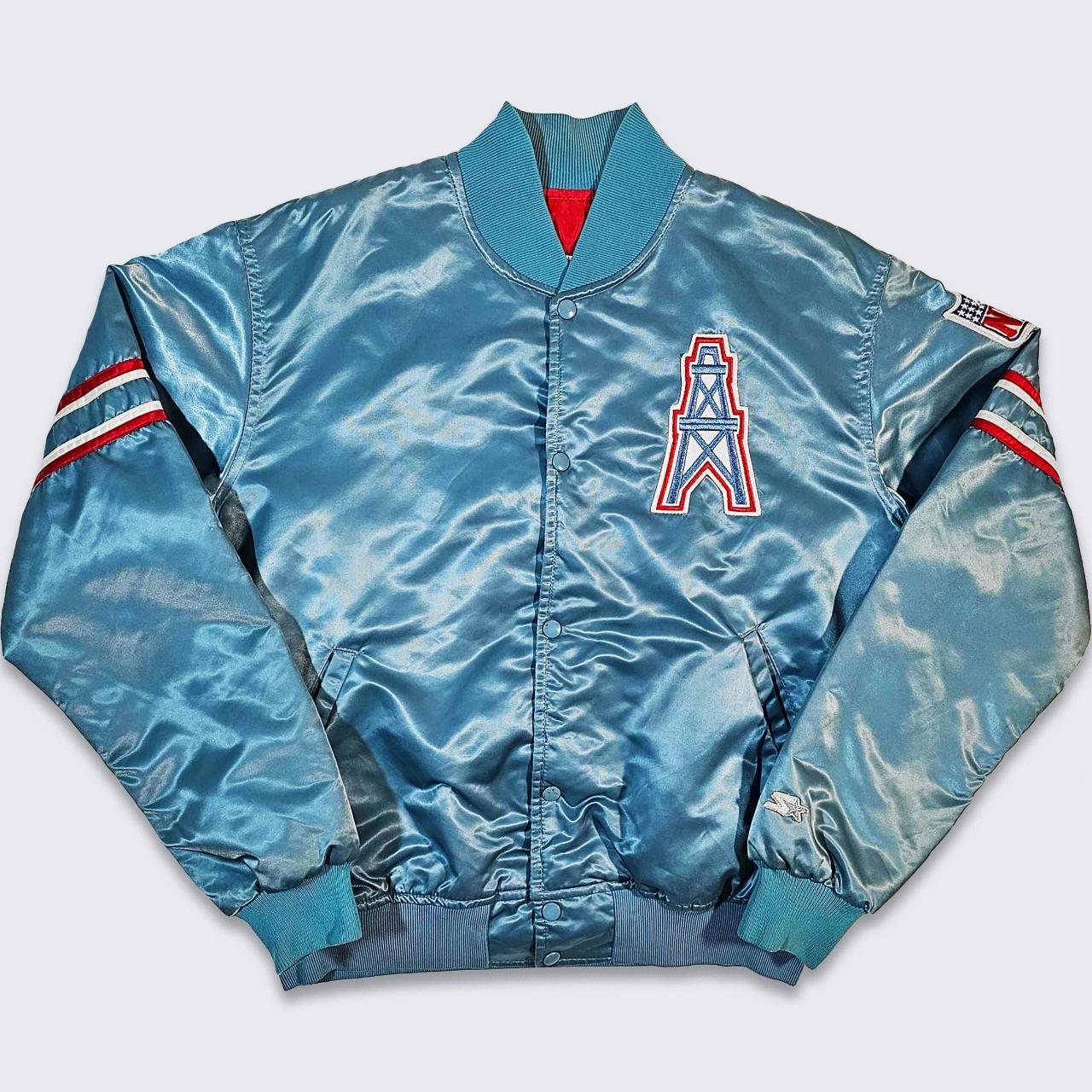 Houston Oilers Vintage 80s Starter Satin Bomber. Depop