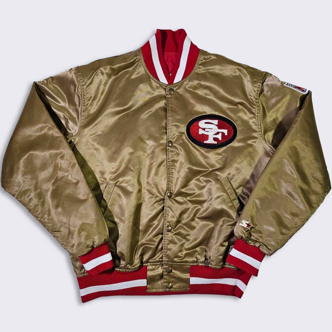 San Francisco 49ers Vintage 80s Starter Satin Bomber... - Depop