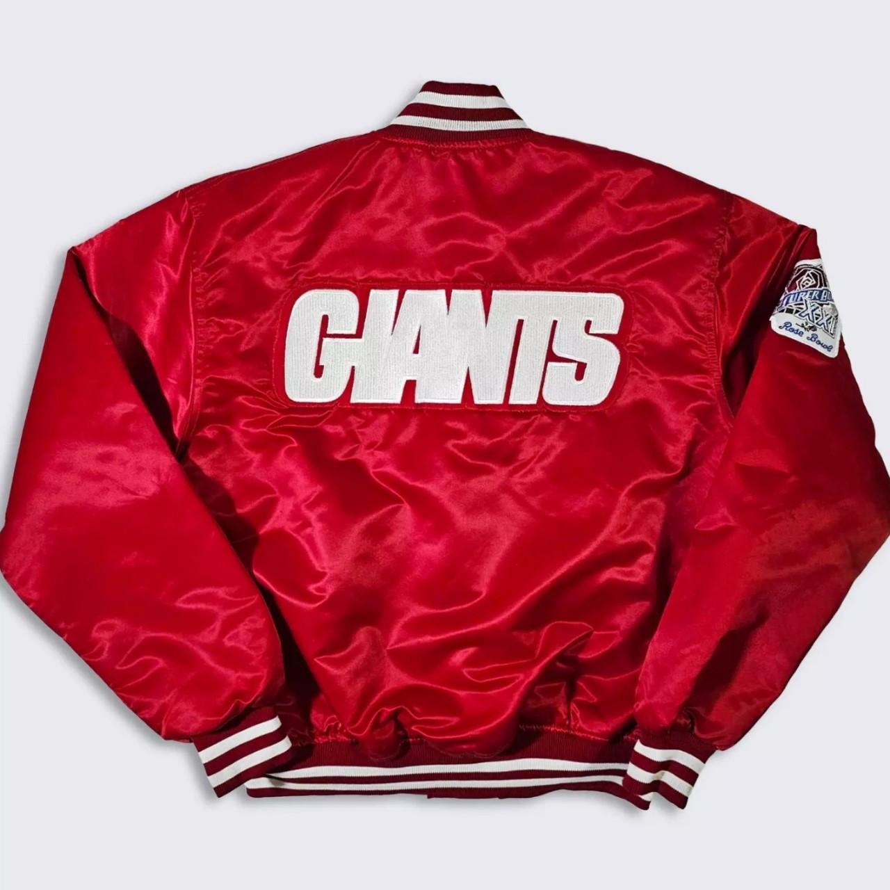 Giants Red Satin Jacket Mens New York Giants Vintage 80s Super