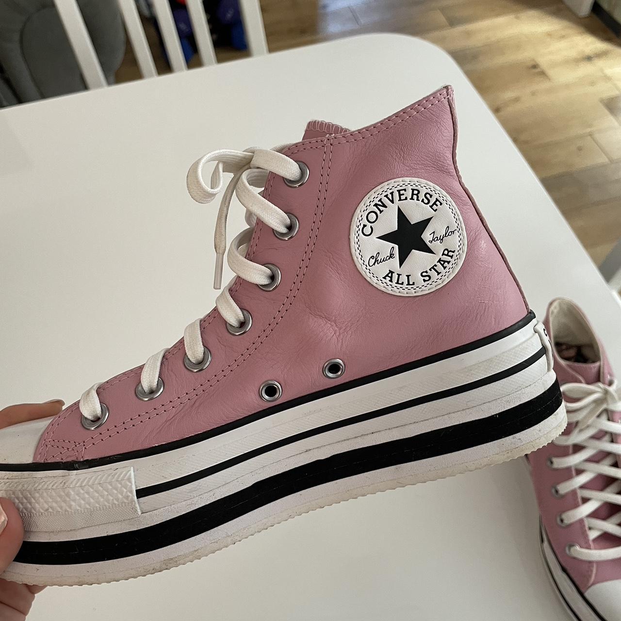 Converse Women's Pink Trainers | Depop