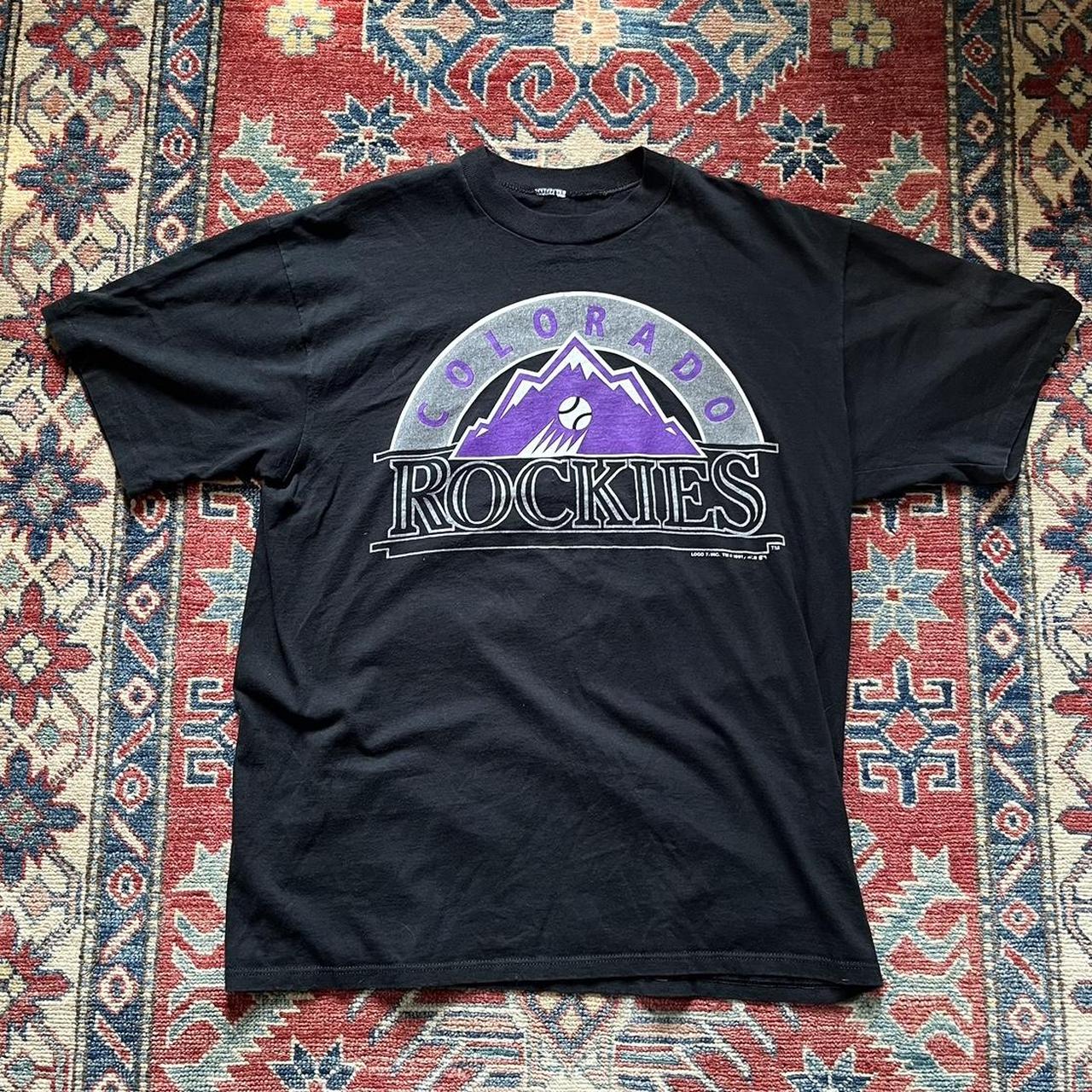 Vintage 90s Colorado Rockies Baseball Single Stitch - Depop