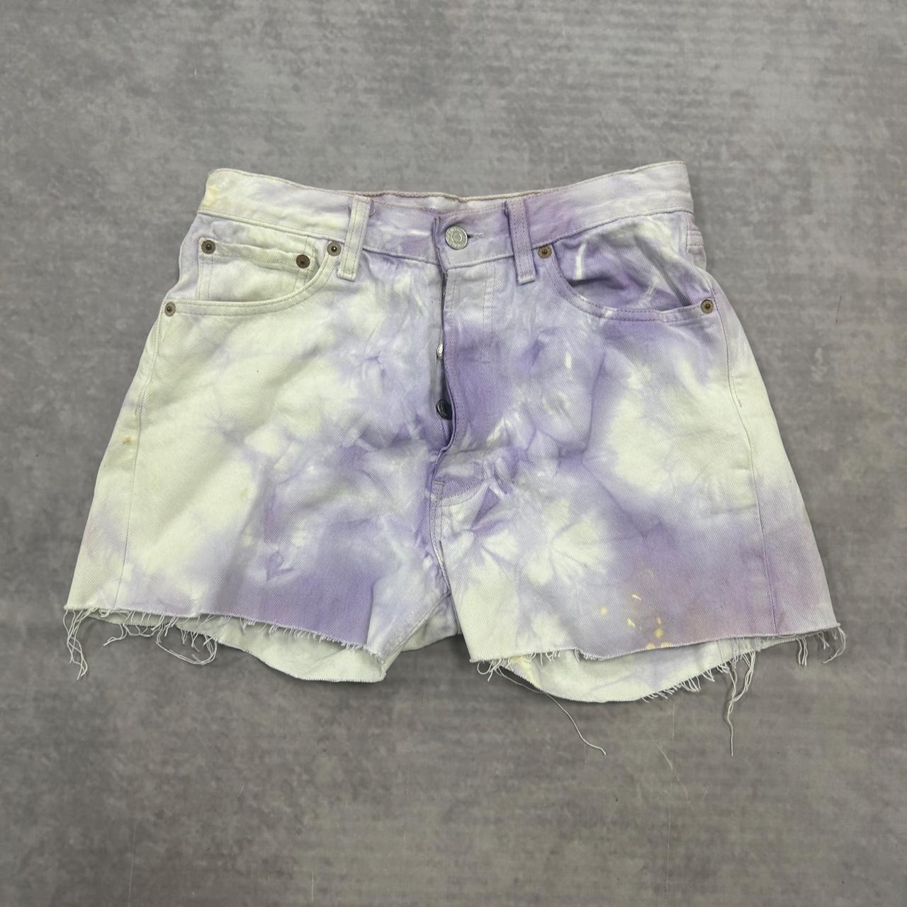 White Tie Dye Levi Shorts Levi's Shorts Levi 501 Tie-Dye Cut Off Depop