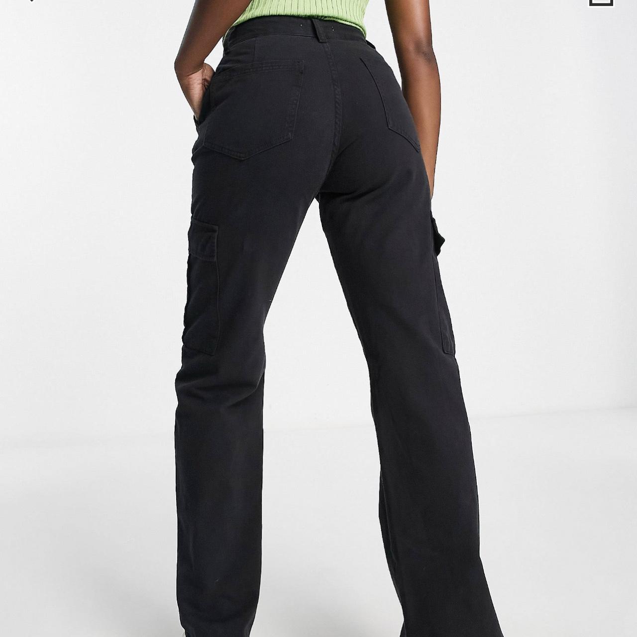 Stradivarius straight leg cargo trousers, size... Depop