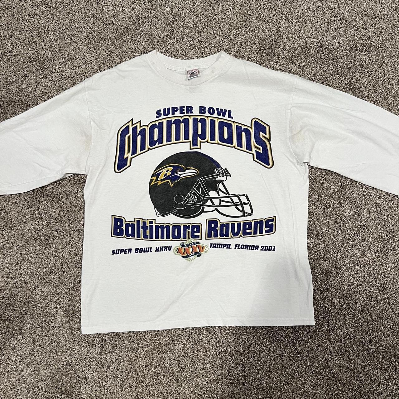 Vintage Baltimore Ravens Super Bowl XXXV 2001 T Shirt Tee All 