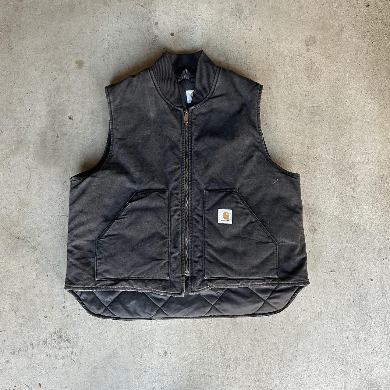 Vintage 90s Carhartt Vest Chest 18 in 45.7... - Depop