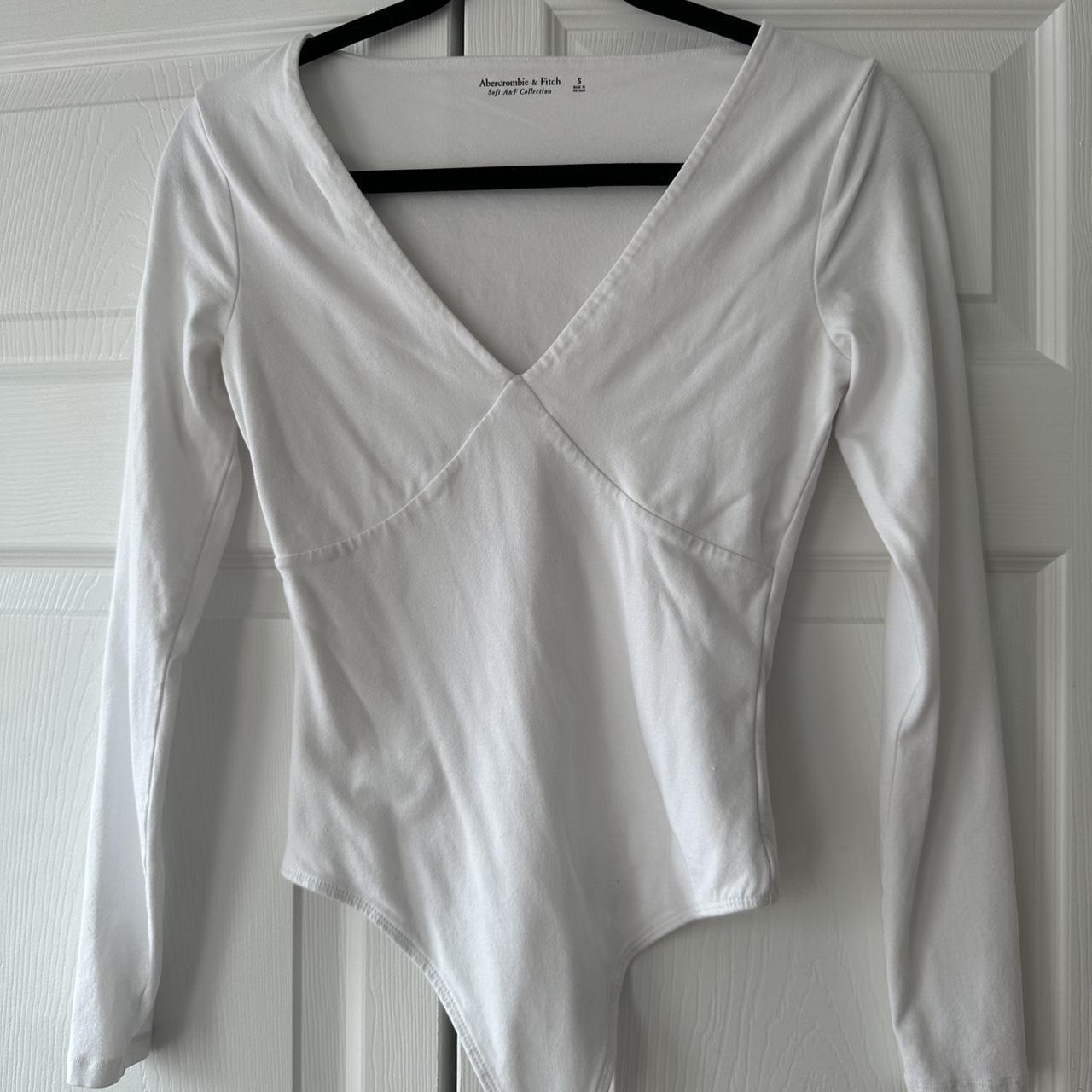 Abercrombie & Fitch White Bodysuit Only worn once-... - Depop