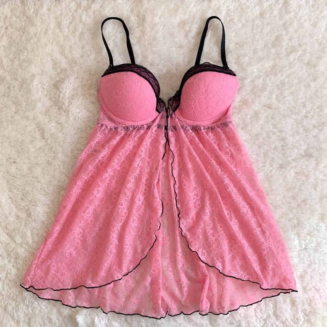 Baby pink lace babydoll lingerie top 🖤 ᝰ Size S ᝰ... - Depop