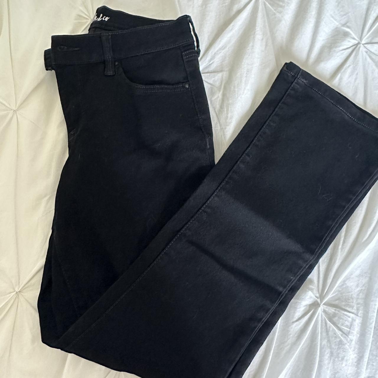 black mid rise bootcut jeans barely worn perfect... - Depop
