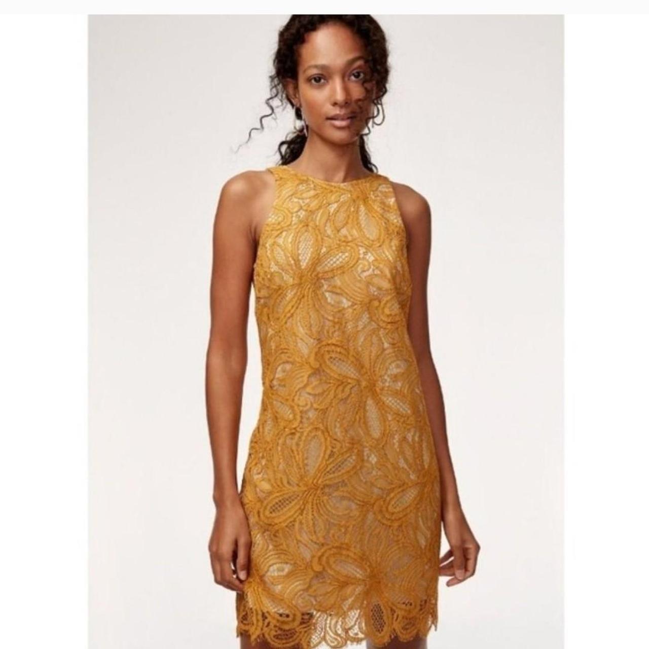 Aritzia Babaton Henry Lace Dress Cute mustard. Depop