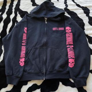 Saints Embroidered Dark Grey Zip Up Hoodie Perfect - Depop