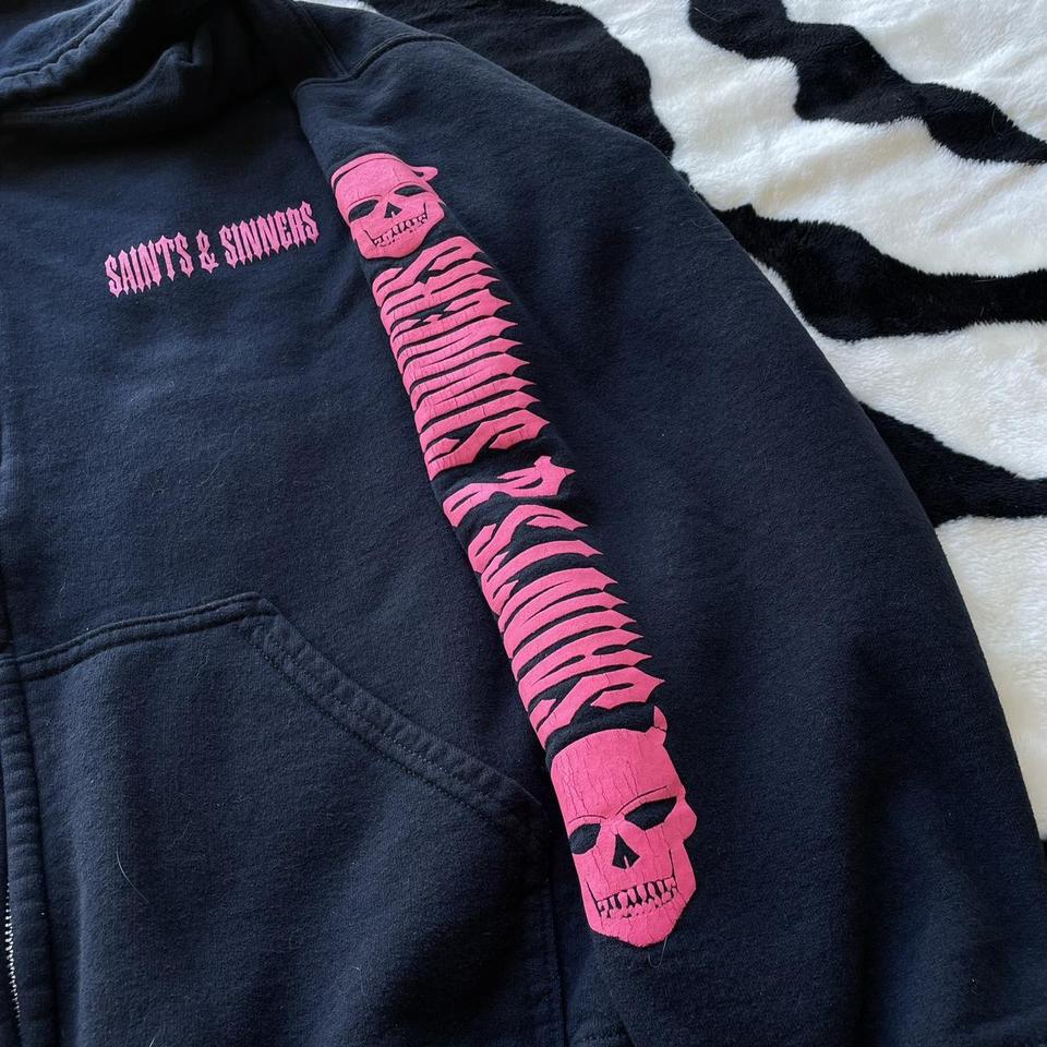 Saints Embroidered Dark Grey Zip Up Hoodie Perfect - Depop