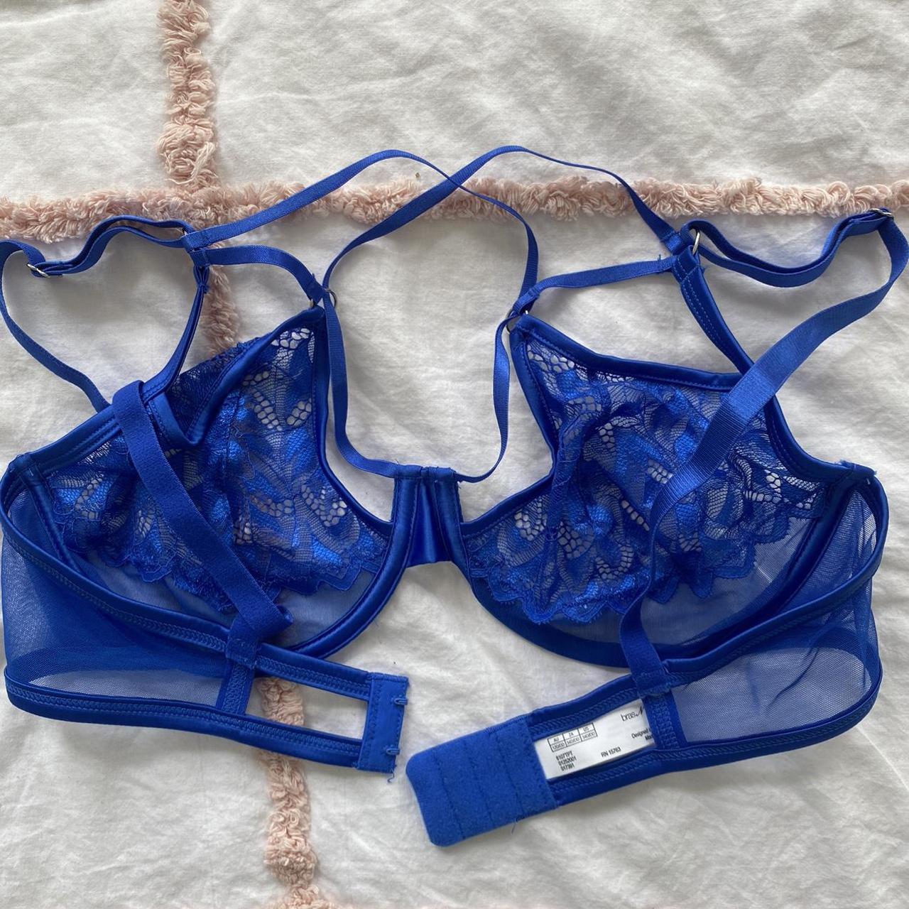 Bras and things blue Lacey bra Never worn - Depop