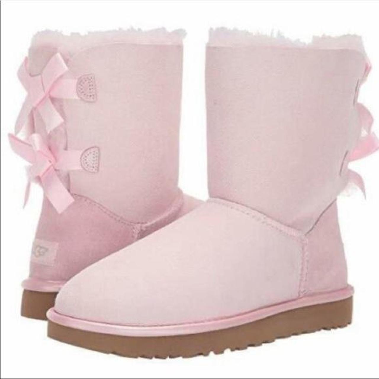 HUGE ISO DONT BUY BabyPink bailey bow uggs size 7... - Depop