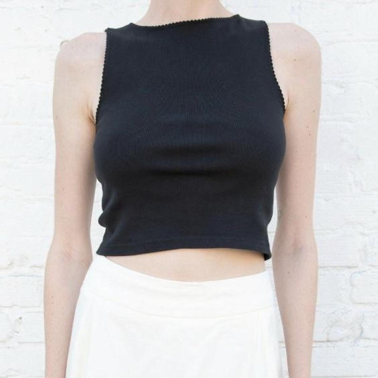 black brandy melville vicki tank top only worn once... Depop