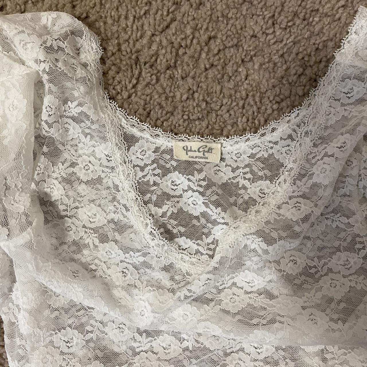 brandy melville white lace long sleeve - Depop