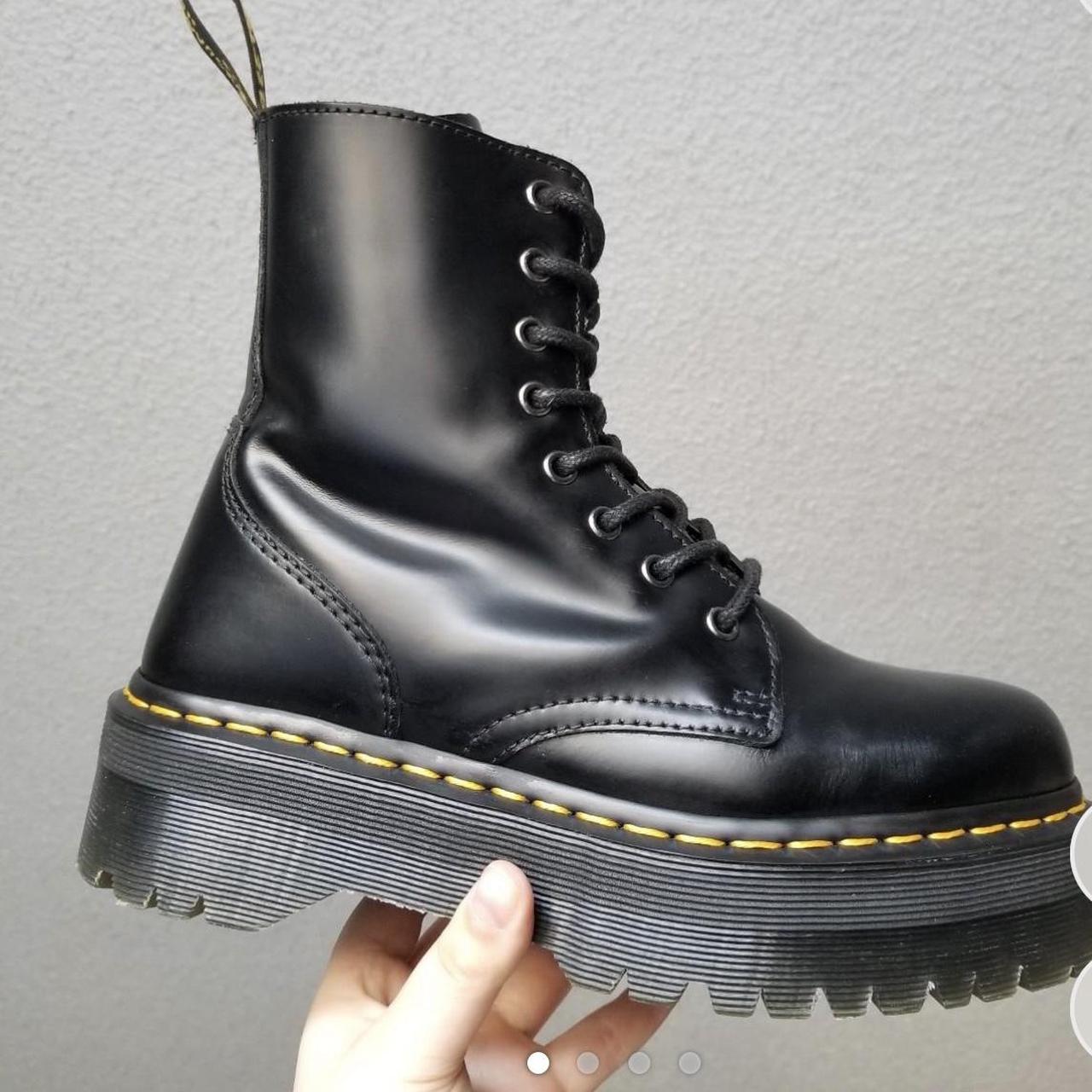 Platform smooth leather doc marten jaden boots size... - Depop