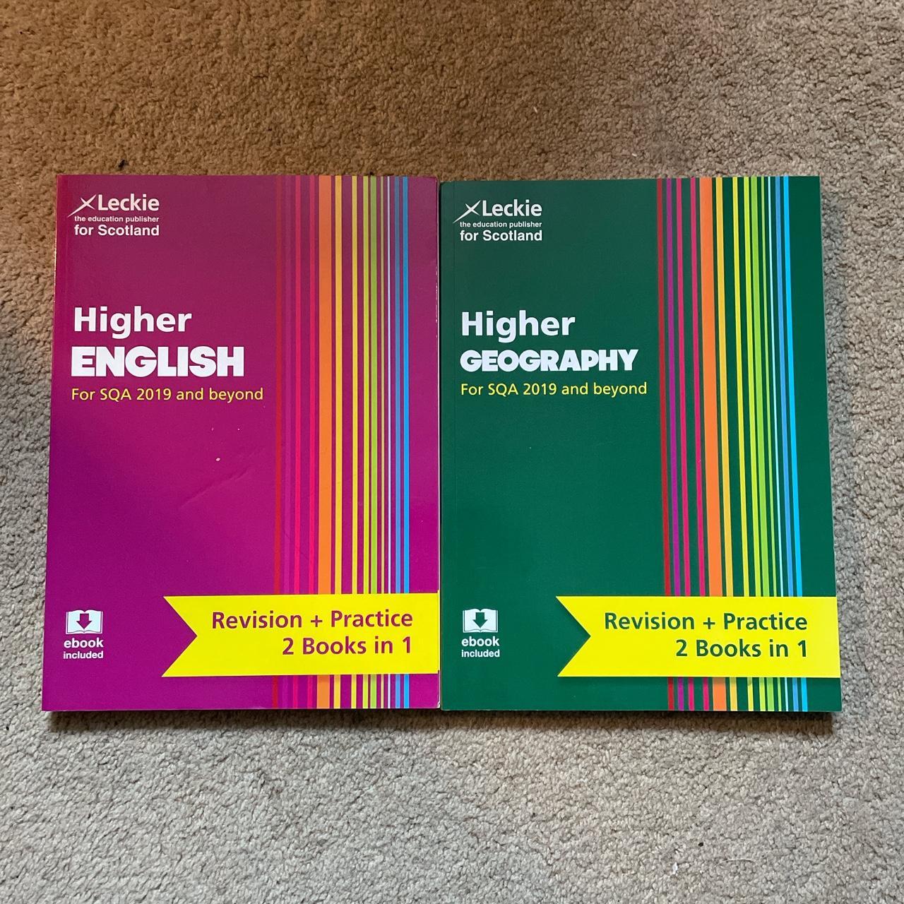 SQA Higher English & Geography revision books Both... - Depop