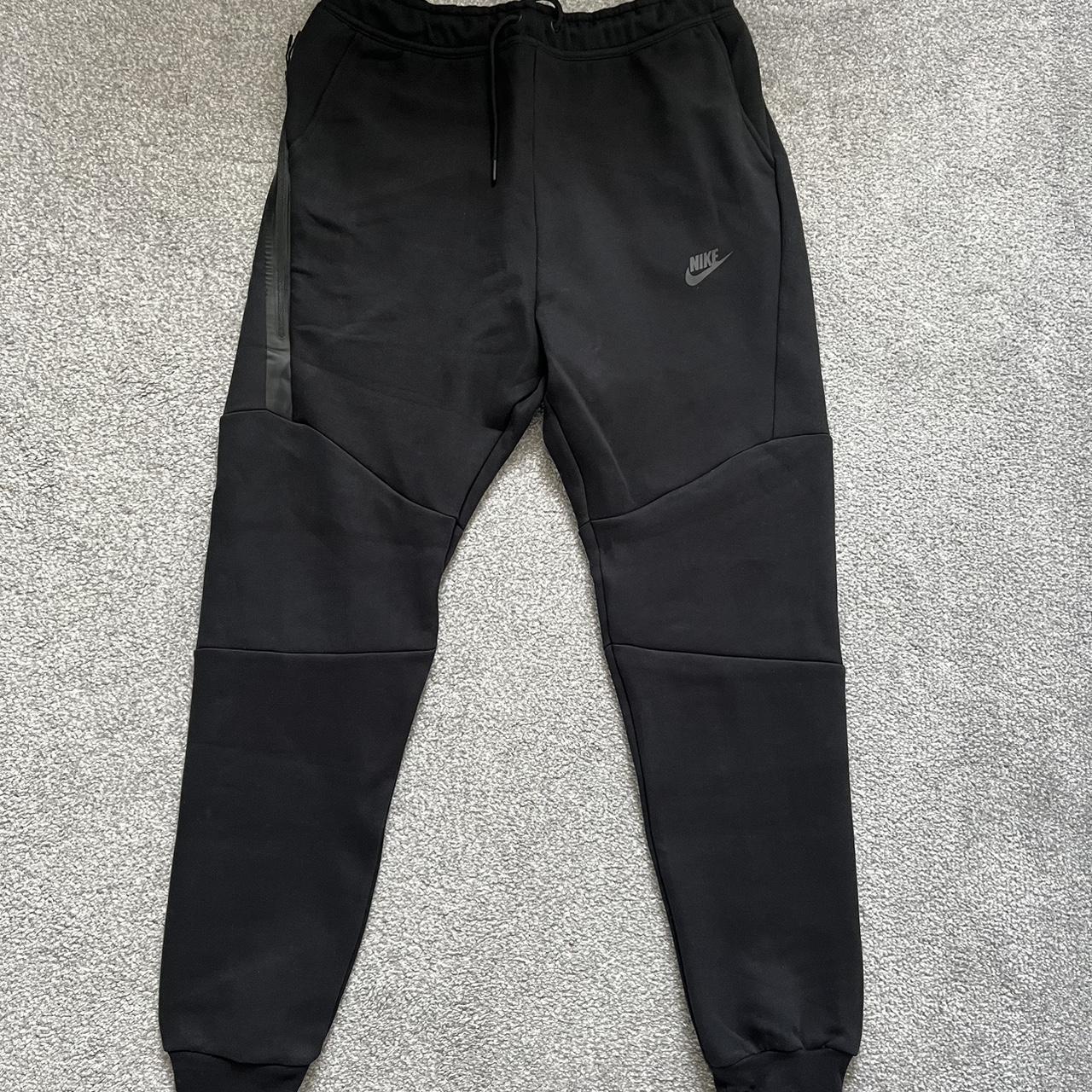 Nike black tech fleece joggers track pants black... - Depop