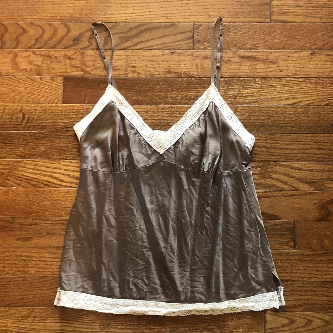 adorable brown and cream slip cami. this is the... - Depop
