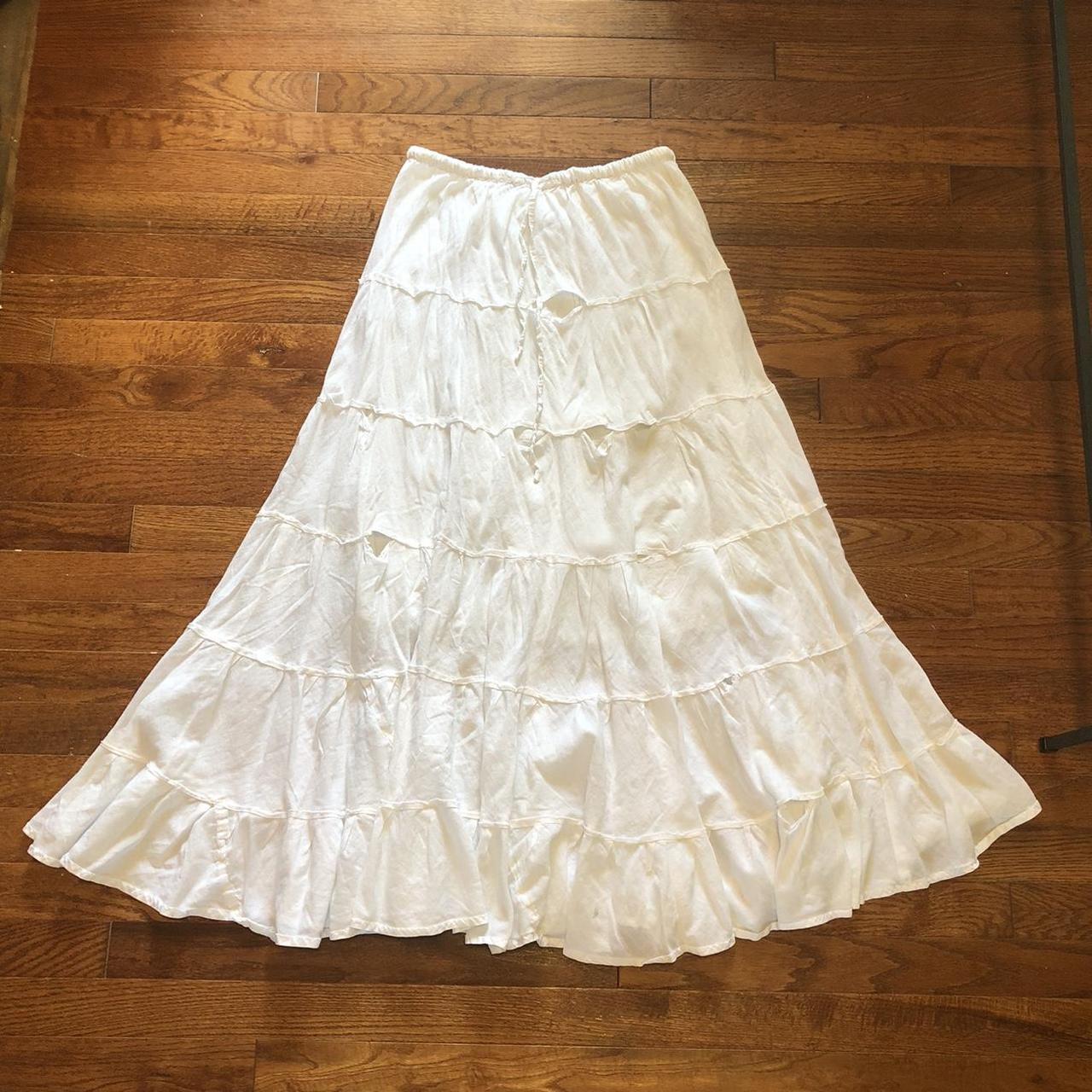 distressed tiered white fairy skirt, omg this is... - Depop