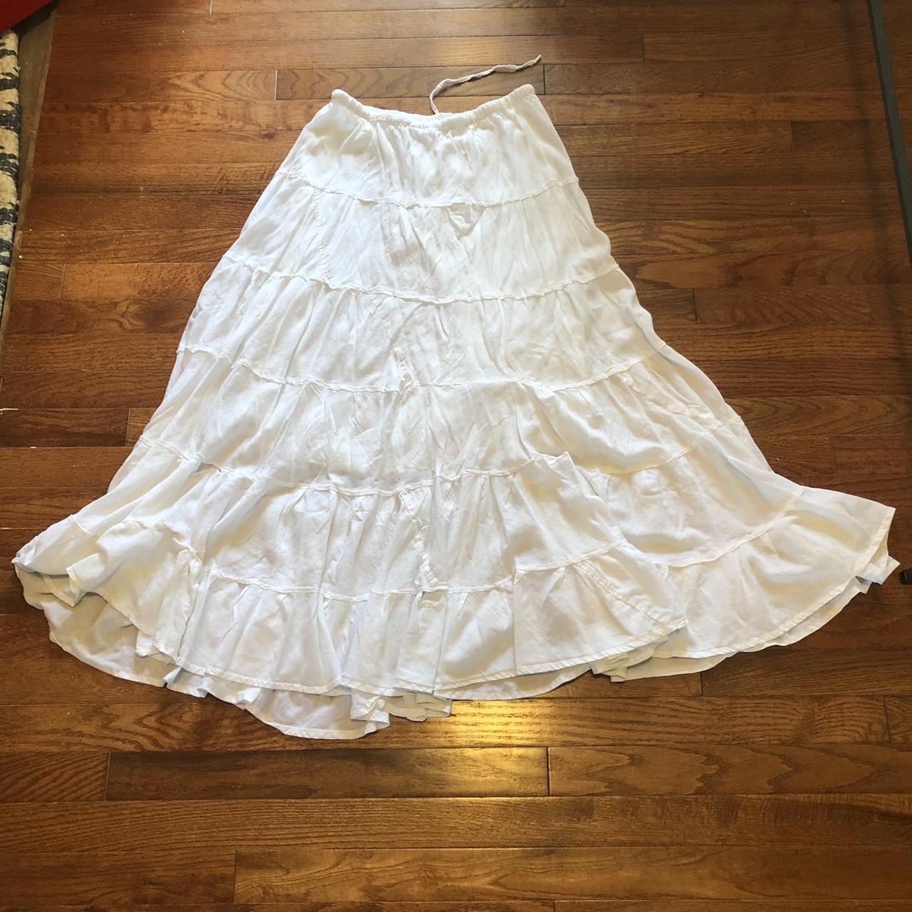 distressed tiered white fairy skirt, omg this is... - Depop