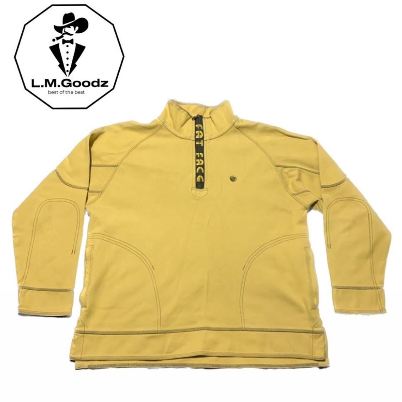 Fat Face yellow quarter-zip sweatshirt with contrast... - Depop
