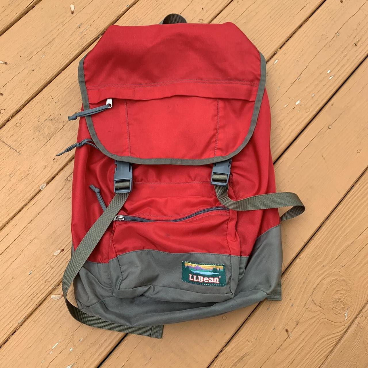 vintage red 90s ll bean backpack Depop