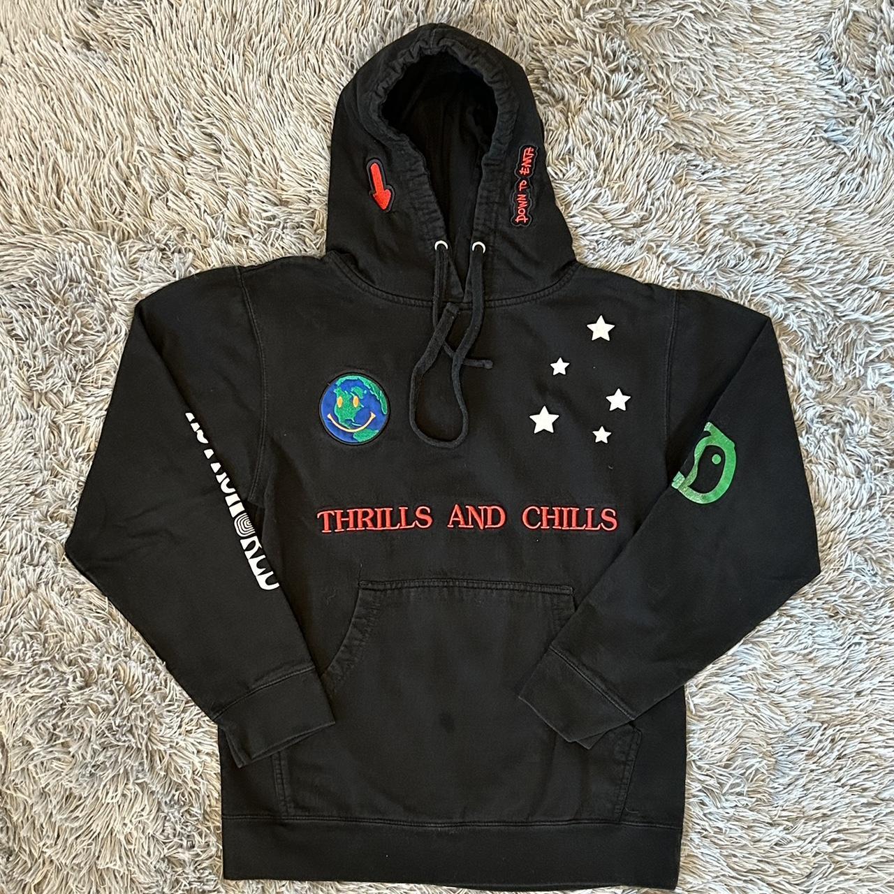 Travis scott astroworld thrills and chills hoodie on sale black